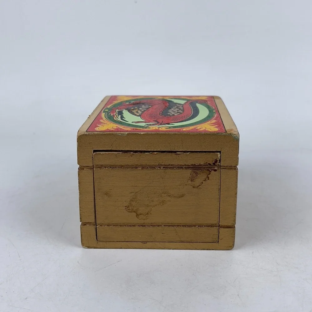 Vintage‎ Wooden Dragon Storage Box Carved Decorative Trinket Chest Jewelry Case